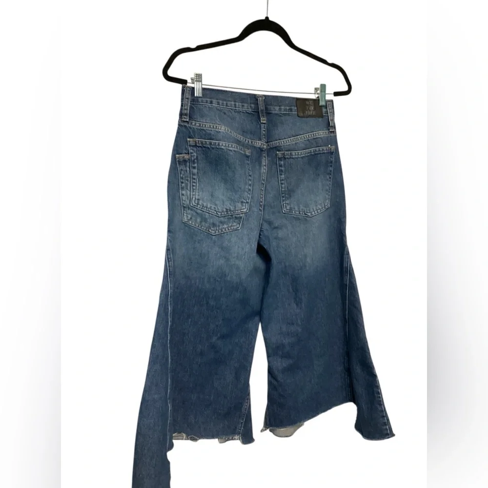 We The Free Ripple Wide-Leg Pieced Cropped Jeans